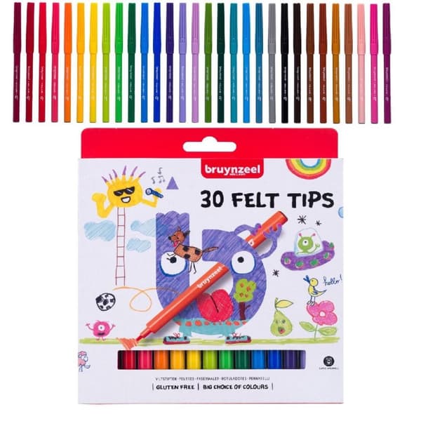 Bruynzeel filtpenne 30 farver