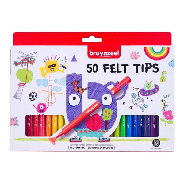 Bruynzeel Filtpennor 50 färger