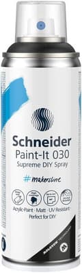 Miniatyrbild 1 av 6: Schneider S-ML03050001 Supreme DIY Spray Paint-it 030 Svart 200ml Akrylfärg