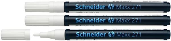 Schneider S-127149-3 Paint Marker Maxx 271 1-2 mm Vit Set om 3