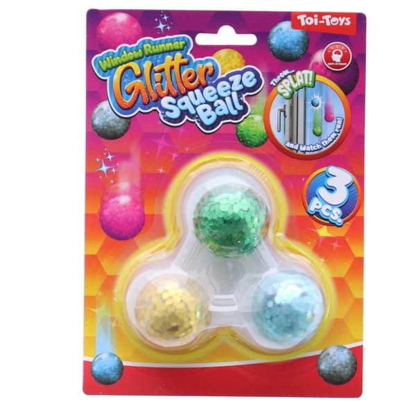Toi-Toys Vinduescrawler Glitter Klembolde 4 cm 3 Stk