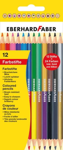 Eberhard Faber EF-514811 farveblyant 2-sidet farvet etui 12 stykker 24 farver