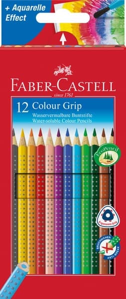 Faber Castell FC-112412 Färgpenna Faber-Castell GRIP kartongfodral A 12 delar