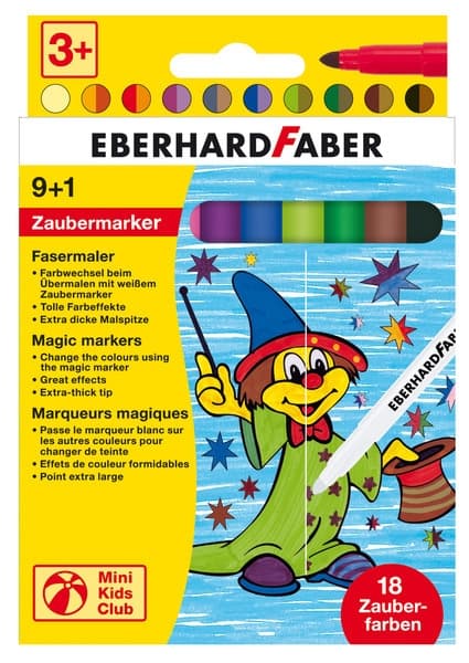 Eberhard Faber EF-551010 Filtpen Magic Marker 9 farver og 1 Magic Marker