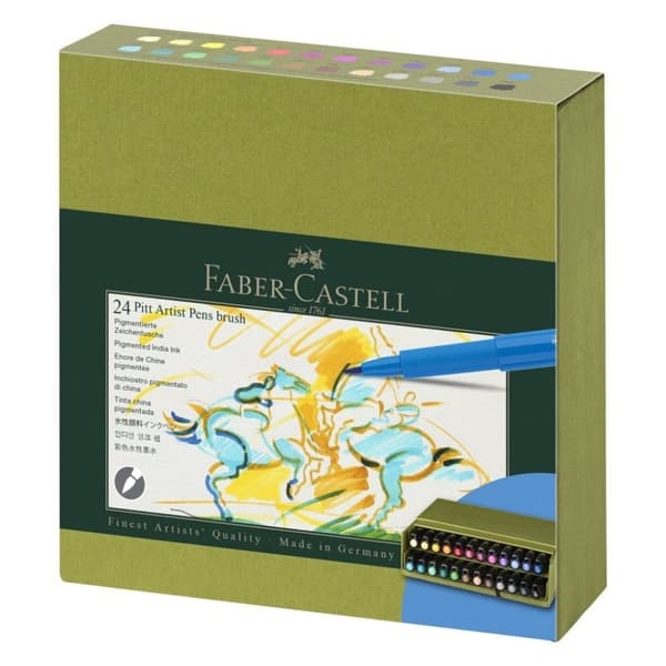 Faber Castell FC-167191 Ritstift Pitt Artist Pen Pensel 24 delar