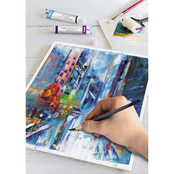 Faber Castell FC-379212 Akrylfärg 12 tuber + mall färgkarta