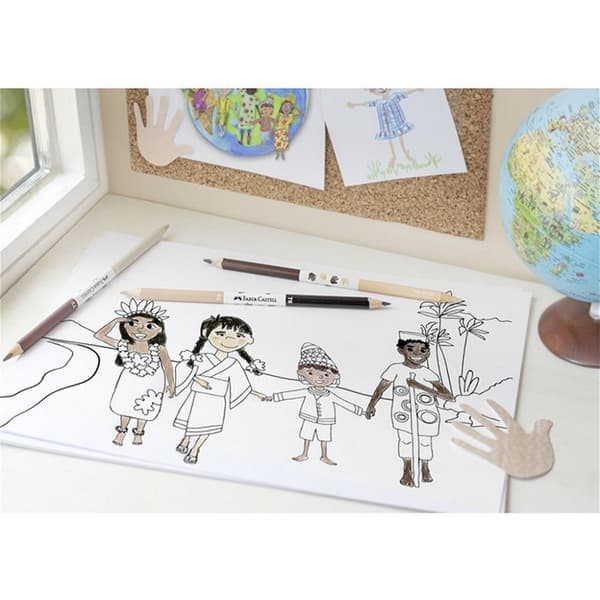 Faber Castell FC-116511 Children Of The World Tvåfärgade hudfärgade pennor 3-kantiga 3 delar