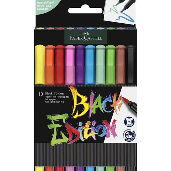 Faber Castell FC-116451 Black Edition borstpennor 10 delar