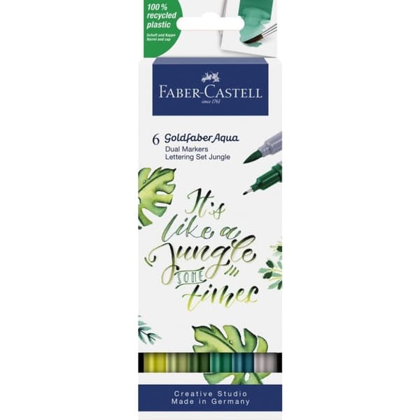 Faber Castell FC-164517 Duo Akvarell Marker Goldfaber Jungle 6 delar