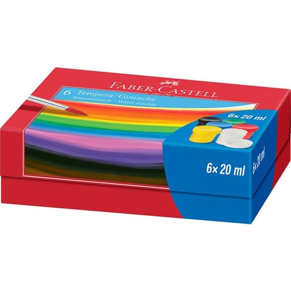 Faber Castell FC-121040 Tempera-Gouache maling 6 farver