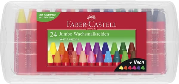 Faber Castell FC-120034 Vaxkrita Jumbo i förvaringslåda 24 delar