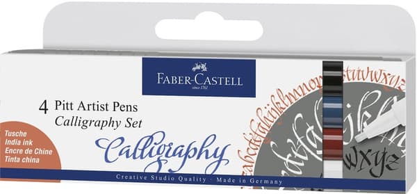 Faber Castell FC-167504 Tegnepen Faber-Castell Pitt Artist Pen Kalligrafi Sæt med 4