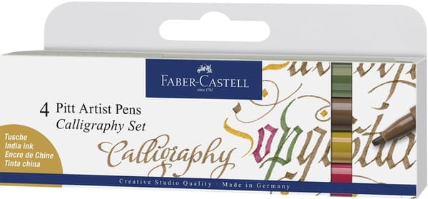 Faber Castell FC-167505 Ritpenna Faber-Castell Pitt Artist Pen Kalligrafi Set med 4