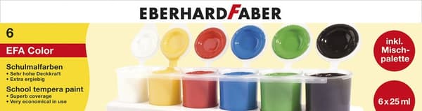 Eberhard Faber EF-575506 Skolemaling Assorteret 6x25ml