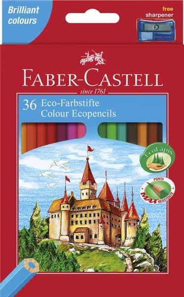 Faber Castell FC-120136 farveblyant Faber-Castell Castle sekskantet papetui med 36 stykker