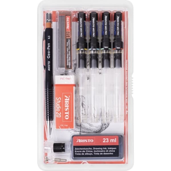 Aristo AR-64164 Tegnepennesæt GM1 PRO 0,13/0,2/0,3/0,5 mm 9-delt