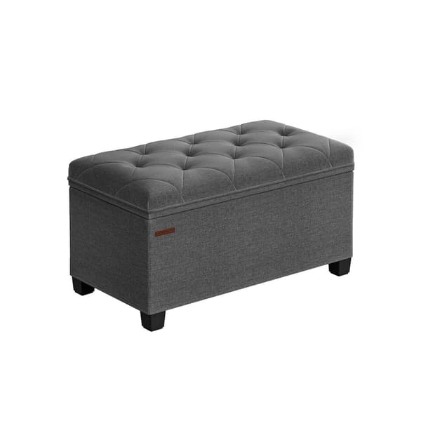 Rootz förvaringspall - ottomansk - fotpall - grå - MDF-konstruktion - linneimitation - 40cm x 76cm x 40cm
