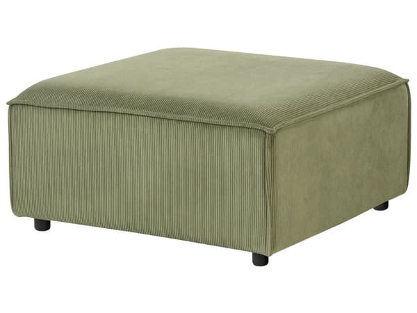 Ottoman Fodskammel Grøn Fløjl 86 x 86 cm Skammel med Stof Moderne Puf med Ben Stueindretning