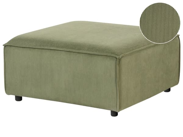 Ottoman Fodskammel Grøn Fløjl 86 x 86 cm Skammel med Stof Moderne Puf med Ben Stueindretning