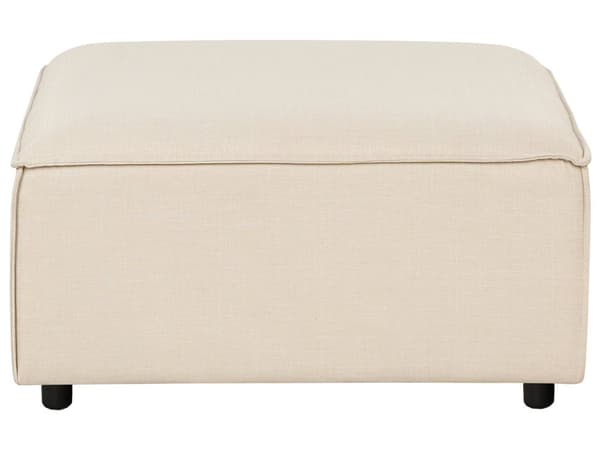 Ottoman Fodskammel Beige 86 x 86 cm Skammel med Stof Moderne Puf med Ben Stueindretning