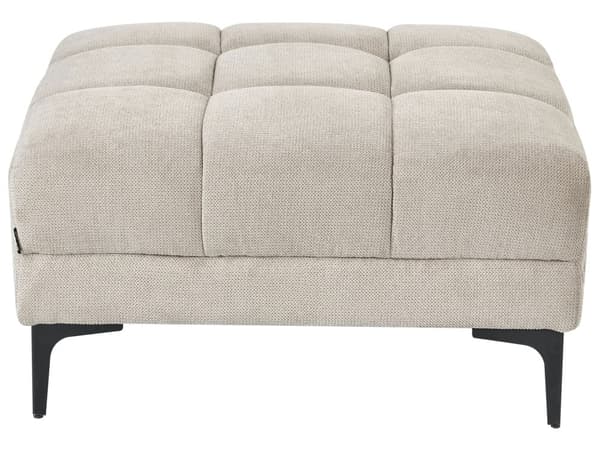 Ottoman Fodskammel Beige 88 x 80 cm Skammel med Stof Moderne Puf med Ben Stueindretning