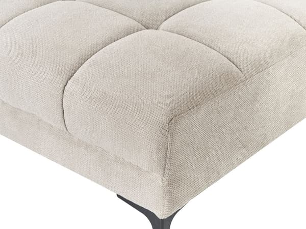 Ottoman Fodskammel Beige 88 x 80 cm Skammel med Stof Moderne Puf med Ben Stueindretning