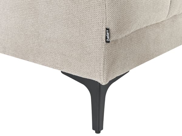 Ottoman Fodskammel Beige 88 x 80 cm Skammel med Stof Moderne Puf med Ben Stueindretning