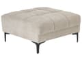 Miniatyrbillede 1 af 6: Ottoman Fodskammel Beige 88 x 80 cm Skammel med Stof Moderne Puf med Ben Stueindretning