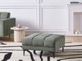 Miniatyrbild 2 av 8: Fotpall Grön Tyg 80 x 88 x 41 cm Fotstöd Sittpuff Ottoman