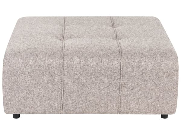 Fotpall Ljusbrun Polyester Stoppad Modulär Soffdel Fyrkantig Fotpall Svarta Ben Modern Stil