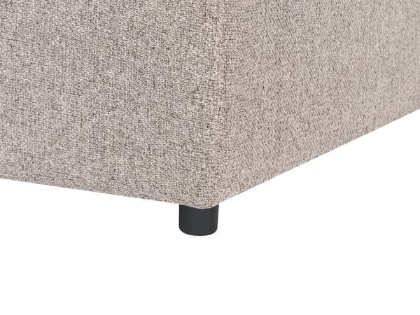 Fotpall Ljusbrun Polyester Stoppad Modulär Soffdel Fyrkantig Fotpall Svarta Ben Modern Stil
