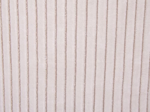 Puff Ljusbeige Bomull 40 x 25 cm Rund Sammetsstruktur Ribbad Avtagbart Överdrag Maskintvättbar Sovrum Vardagsrum