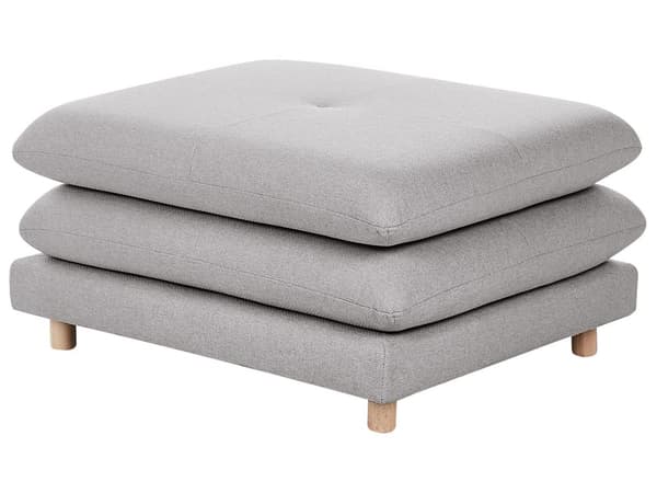 Fotpall Grå Tyg Stoppad Kuddar Flyttbara Kuddar Flexibel Arrangemang Modern Vardagsrum Soffa