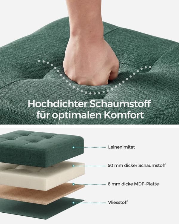 Bank - sammenfoldelig - med lagerplads - 38 × 38 × 40 cm - Vintage Green