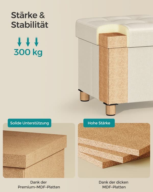Avföring - vikning - med förvaringsutrymme - 38 × 38 cm - grädde vit