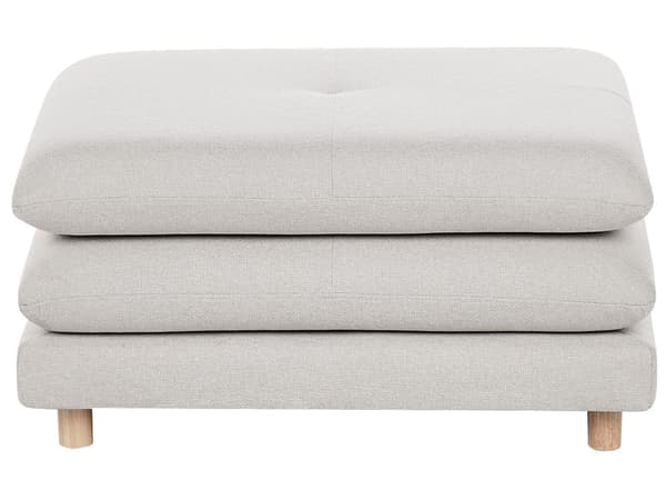 Ottoman Fodskammel Beige 68 x 86 cm Skammel med Stof Moderne Puf med Ben Stueindretning
