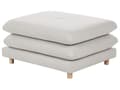 Miniatyrbillede 1 af 8: Ottoman Fodskammel Beige 68 x 86 cm Skammel med Stof Moderne Puf med Ben Stueindretning
