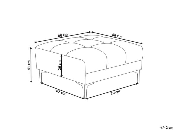 Fotpall Off-White Tyg 80 x 88 x 41 cm Fotstöd Soffdel