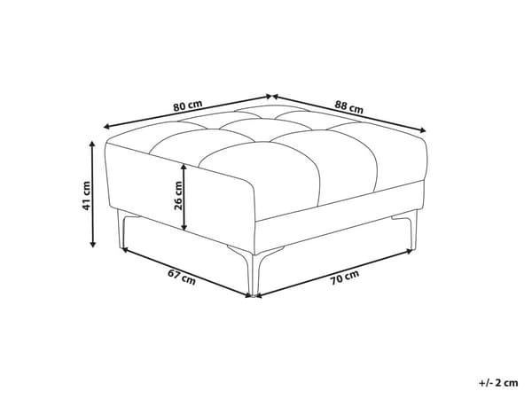 Ottoman Röd Sammetstyg 80 x 88 x 41 cm Fotstöd Soffdel Fotpall