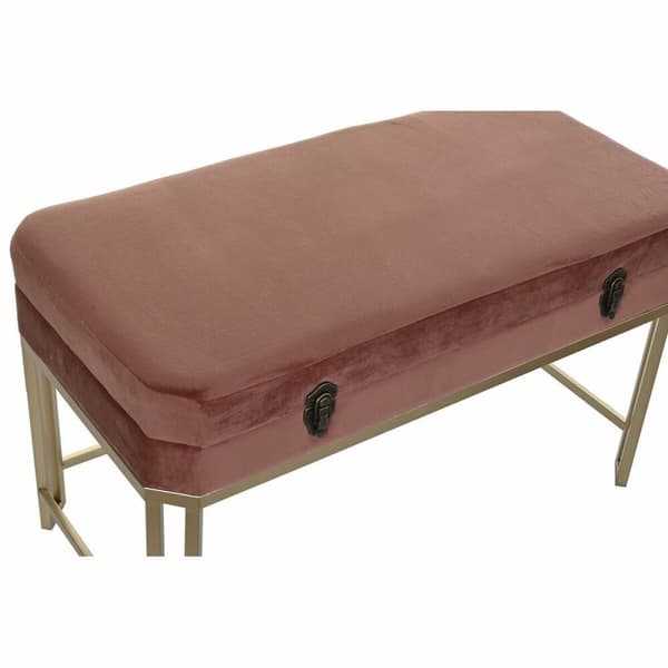 Stol DKD Home Decor   Pink Gylden Metal Fløjl (80 x 40 x 47 cm)