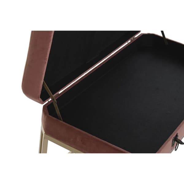 Stol DKD Home Decor   Pink Gylden Metal Fløjl (80 x 40 x 47 cm)
