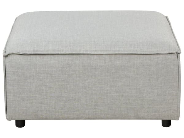Ottoman Lysegrå Stoff Polstret Modulær Sofa Element Firkantet Fotskammel Svarte Ben Moderne Stil