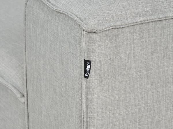 Ottoman Lysegrå Stoff Polstret Modulær Sofa Element Firkantet Fotskammel Svarte Ben Moderne Stil