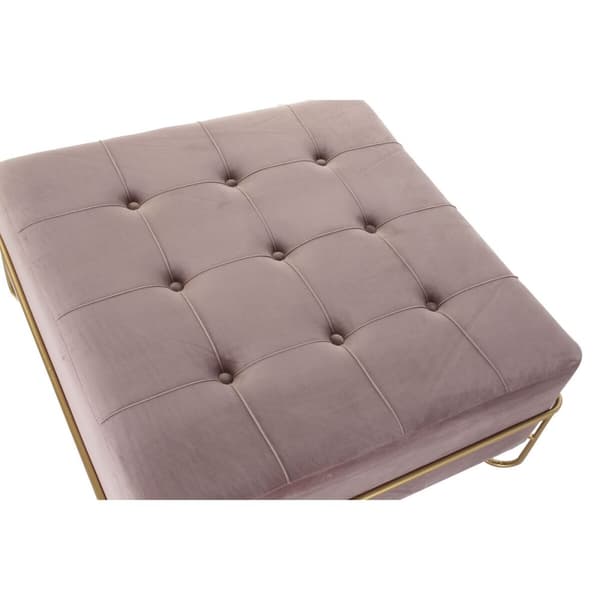 Jakkara DKD Home Decor   Vaahto Pinkki Kullattu Metalli Polyesteri Sametti Puu MDF (80 x 80 x 42 cm)