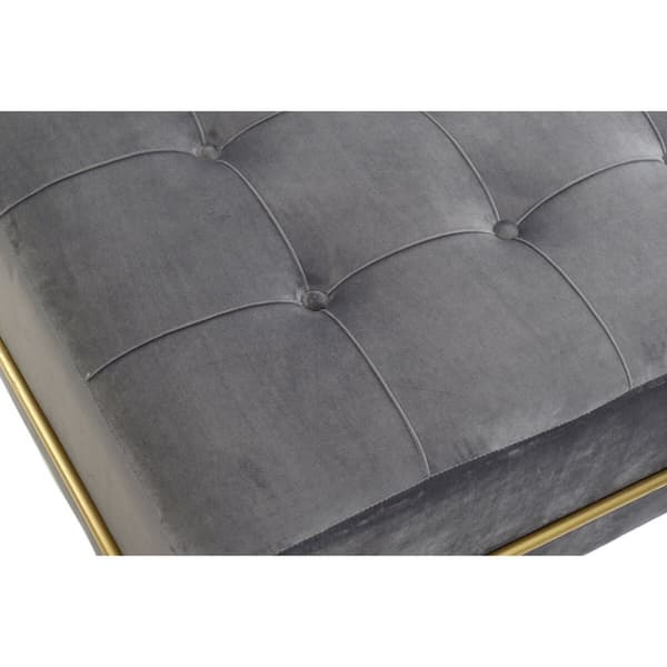 Jakkara DKD Home Decor Vaahto Harmaa Kullattu Metalli Polyesteri Sametti Puu MDF (80 x 80 x 47 cm)