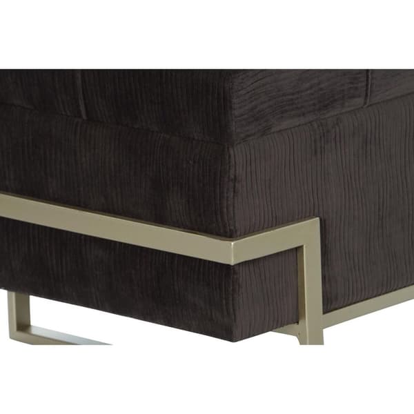 Jakkara DKD Home Decor   Kullattu Metalli Ruskea Sametti (120 x 42 x 48 cm)