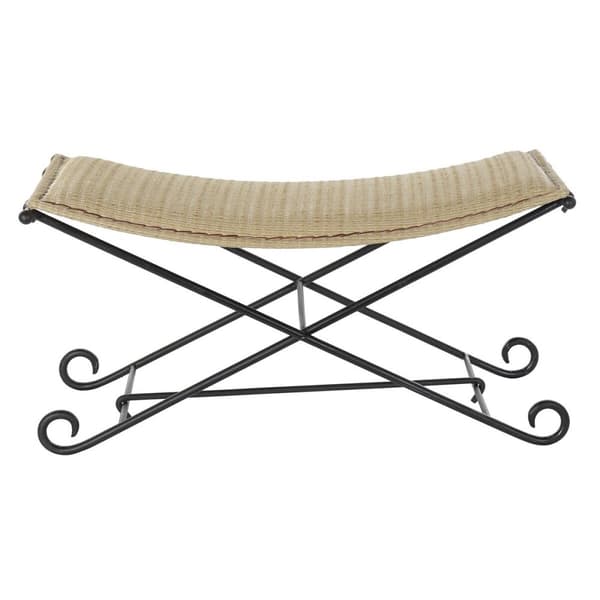 Jakkara DKD Home Decor   Musta Metalli Vaaleanruskea Rottinki (94 x 49 x 44 cm)