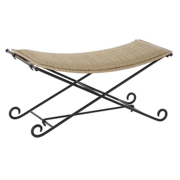 Jakkara DKD Home Decor   Musta Metalli Vaaleanruskea Rottinki (94 x 49 x 44 cm)