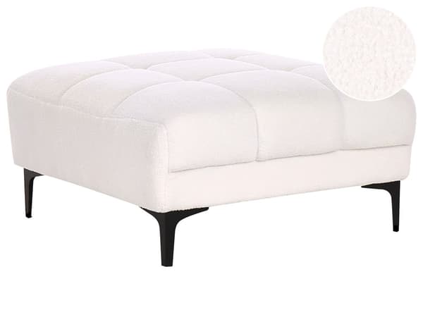 Ottoman Beige Boucle 80 x 88 x 41 cm Fotstøtte Sofa Moderne Design til Stue
