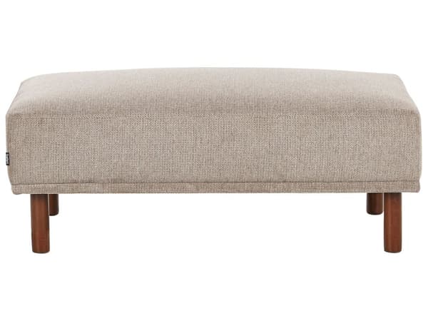 Ottoman Fodskammel Taupe Polyester 112 x 67 cm Rektangulær Skammel med Stof Moderne Puf med Ben Stueindretning